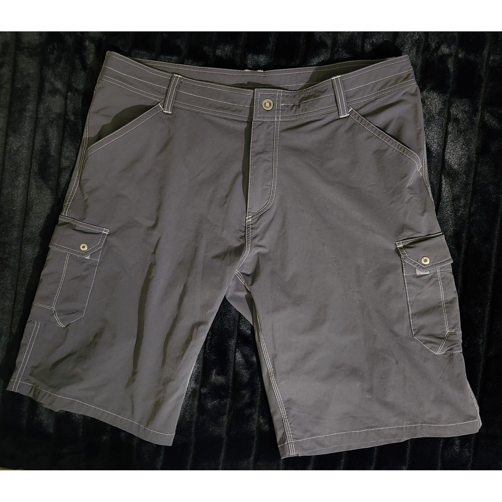 Kuhl Renegade Cargo Shorts Mens 42 Gray Gorpcore Casual Hike Outdoor